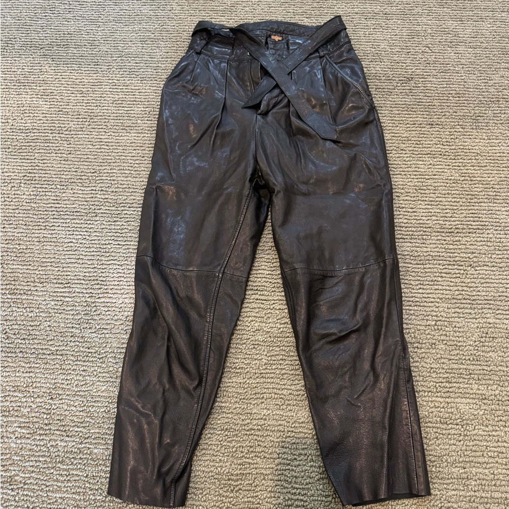 Free People Vegan Leather Trousers SZ XS
